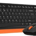 A4Tech FG1010 Ασύρματο Σετ Πληκτρολόγιο & Ποντίκι Αγγλικό US Μαύρο / Πορτοκαλί