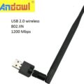 Andowl Wireless USB Stick 2.0 / 802.11N With Antenna 6dBi 1200Mbps