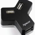 Apacer Apr-ph151 Usb 20 Hub 4port Silver Black