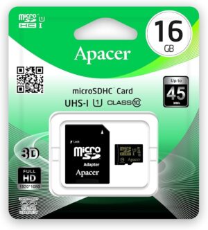 Apacer Micro SD Card 16GB HC Class 4 Retail with SD Adapter