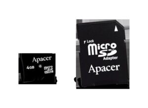 Apacer Micro SD Card 4GB HD Class 4 Retail with SD Adapter