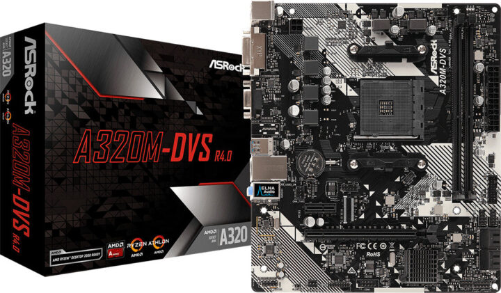 Asrock A320M-DVS R4.0 Motherboard Micro ATX με AMD AM4 Socket