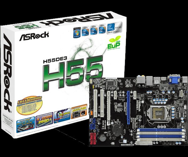 ASRock ATX S1156/H55 4 DDR3 2 PCI 2 PCIe16X GL S2 Solid-Cap V4
