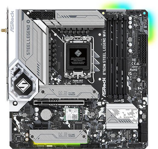 ASRock B760M Steel Legend WiFi Motherboard Micro ATX with Intel 1700 Socket