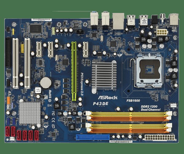 ASRock P43DE ATX S775/IP43 4DDR2-1200 1PCI-E16X 7,1CH SATA