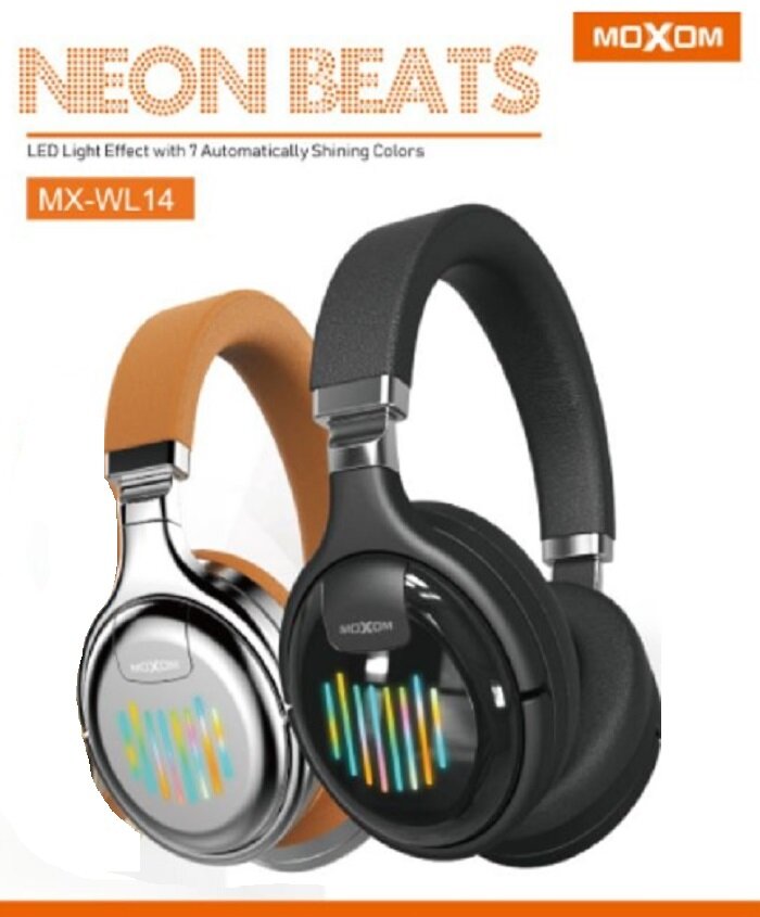 Ασύρματα Ακουστικά Headset Bluetooth + FM Radio Moxom Neon Beat MX-WL14 - Brown