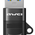 AWEI αντάπτορας USB 3.0 αρσενικό σε USB Type-C θηλυκό μαύρος