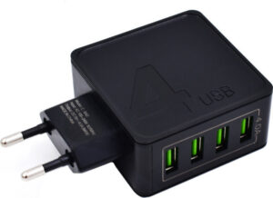 Awei Φορτιστής με 4 Θύρες USB-A μαύρος