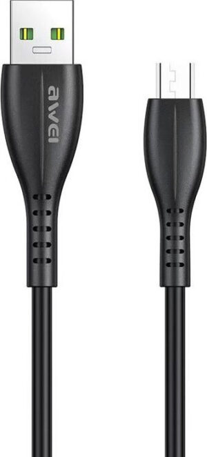 Awei Καλώδιο micro σε USB-Α 2.4A 1m μαύρο