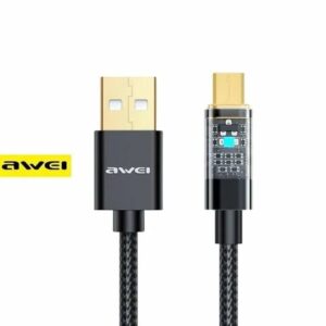Awei Καλώδιο USB σε Type-C 100W 3A Μαύρο 1m