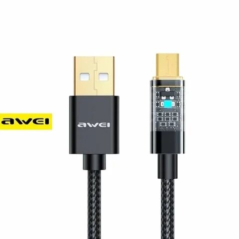 Awei Καλώδιο USB σε Type-C 100W 3A Μαύρο 1m