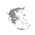 Αυτοκόλλητο χάρτης της Ελλάδας σε Ασημί χρώμα