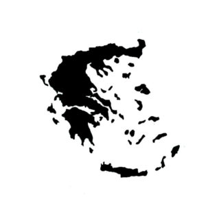 Αυτοκόλλητο χάρτης της Ελλάδας σε Μαύρο χρώμα