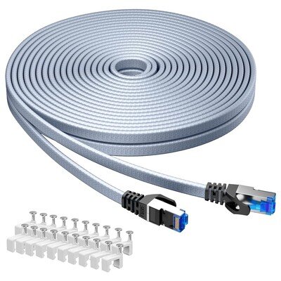 Busohe Cat 8 Ethernet Cable 6M 40Gbps/2000Mhz Flat High Speed Network Cable
