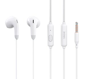 Celebrat Earphones Με Μικρόφωνο G27 3.5mm Σύνδεση Φ14mm 1.2m Λευκό