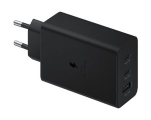 Charger with USB-A Port and 2 USB-C Ports 65W Power & Cable Type-C Black
