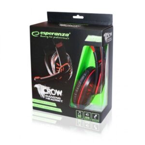 Crow Ακουστικό Με Μικρόφωνο Gaming Κόκκινο