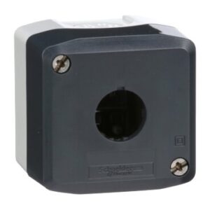Dark Grey Empty Enclosure Lid With Light Grey Base 1 Cut-Out