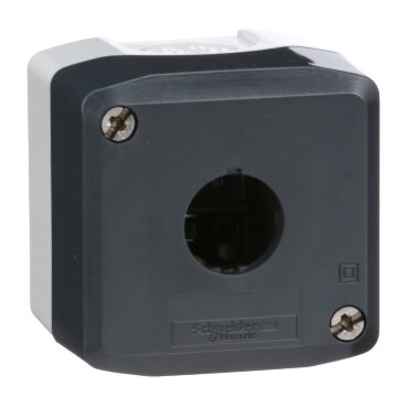 Dark Grey Empty Enclosure Lid With Light Grey Base 1 Cut-Out