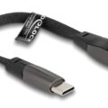 Delock Καλώδιο Usb-C 80750 60W Flat Γωνιακό 480Mbps 14Cm Μαύρο
