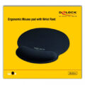 Delock Mousepad με στήριγμα καρπού 252 x 227mm μαύρο