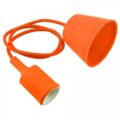 Φωτιστικό Κρεμαστό Silicom P/D - Πορτοκαλί Χρώμα, 1x60W E27 Από Φυσική Σιλικόνη Με Καλώδιο Στο Ίδιο
