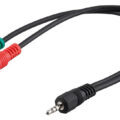 Goobay Αντάπτορας Ακουστικών 3.5mm AUX 4-pin σε 2x AUX 3-pin 0.3m Μαύρο