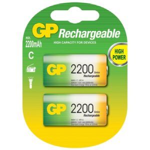 GP Μπαταρίες Επαναφορτιζόμενες C Ni-MH 2200mAh 1.2V (2τμχ)