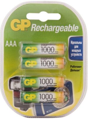 GP Πακέτο 4 Επαναφορτιζόμενες Μπαταρίες AAA 1000 mAh NiMH