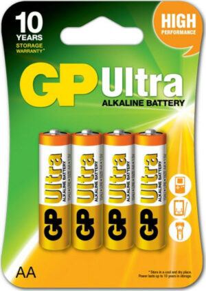 GP Ultra Αλκαλική AA πακ. 4 τεμ. μπατ. CHR. Shelf Read