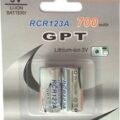 GPT 2 Επαναφορτιζόμενη Μπαταρία CR123A 3V Lithium 700mAh Rechargeable