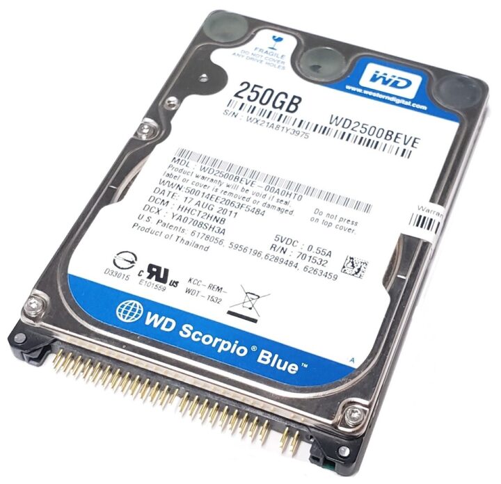 HDD Scorpio Blue 250GB, 2.5", 5400RPM, ATA, 8MB