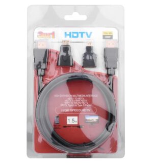 Hidefinition Multimedia Interface 3 In 1 Full Hd 1080p Hdmi To Hdmi , Hdmi To Mini Hdmi , Hdmi To Mi