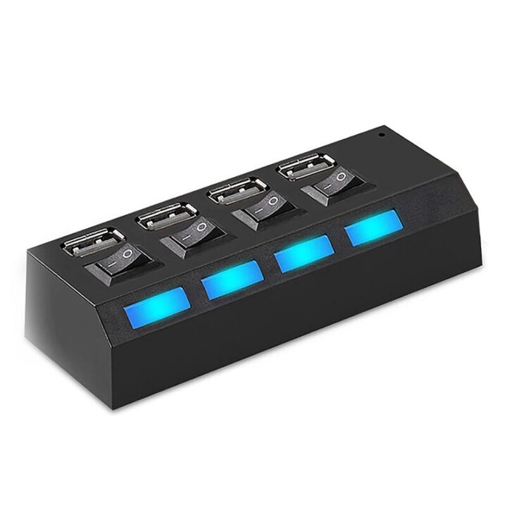 Hong Jiang USB 2.0 Hub 4 Port Με Διακόπτη On/Off Στην Κάθε USB