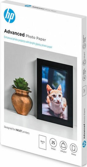 HP A6 Glossy Photo Paper 10x15cm 25 Sheets