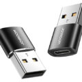 Joyroom αντάπτορας USB male σε USB Type-C female μαύρος 2τμχ