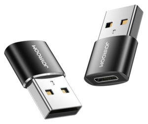 Joyroom αντάπτορας USB male σε USB Type-C female μαύρος 2τμχ