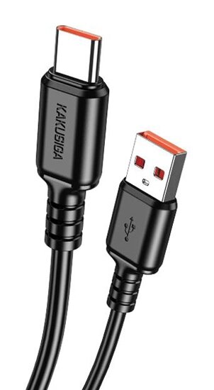 Kakusiga USB 2.0 Cable USB-C male - USB-C 15W Μαύρο 1m
