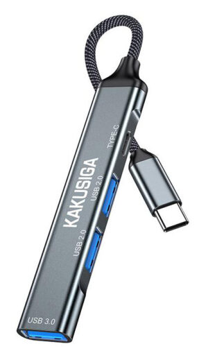 Kakusiga Usb Hub Ksc 1417 4x Θυρών Usb 30 5gbps Usb C Σύνδεση Γκρι