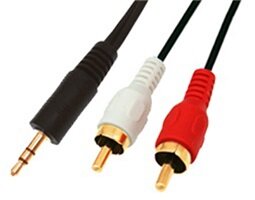 Καλώδιο ήχου 3.5mm stereo αρσενικό σε 2 RCA αρσενικά OD2.