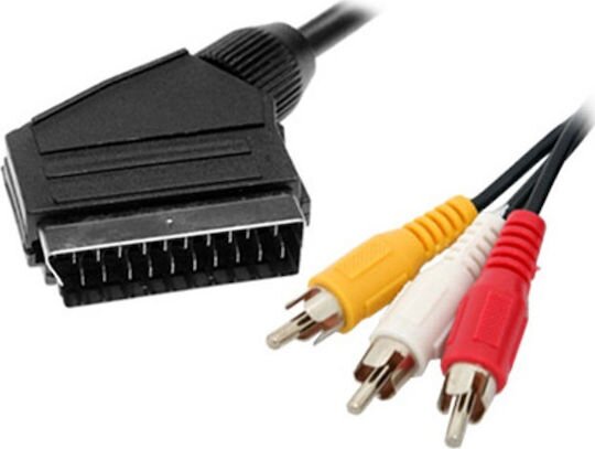 Καλώδιο Scart-3RCA RGB Μαύρο Gold 1.5m APV1010Z D&S