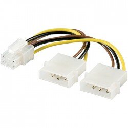 Καλώδιο τροφοδοσίας, 2 x 5,25 σε PCI Express 6 pin.