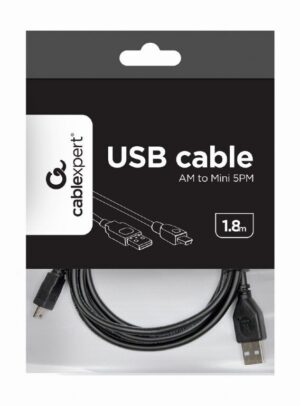 Καλώδιο USB 2.0 - Mini 5Pin Με Φερρίτη Gembird Μαύρο