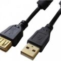 Καλώδιο Usb High Sp. A/m A/f Μαύρο/Χρυσές Επ/Φεριτ. 5mcmp Brd