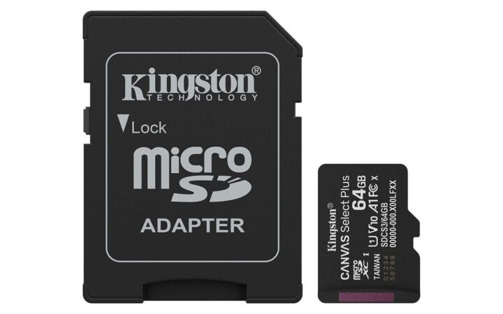 Κάρτα Μνήμης Kingston Micro SDHC 64GB Canvas Select Plus G3 Class 10 + adapter