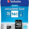 Κάρτα Μνήμης Microsdhc Class 10 U1 Verbatim 16gb Sd Adapter 44082