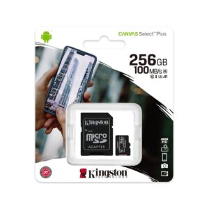 Kingston Canvas select Plus microSDXC 256GB Class 10 U3 V30 A1 UHS-I με αντάπτορα