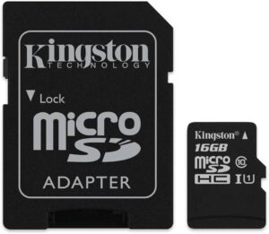 Kingston Microsdhc Flash Card With Adapter 16gb Class 10 Sdc10g2/16gb