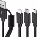 KLGO Καλώδιο Σχοινί 3σε1 High Speed Usb To Lightning Type-C Micro 1m