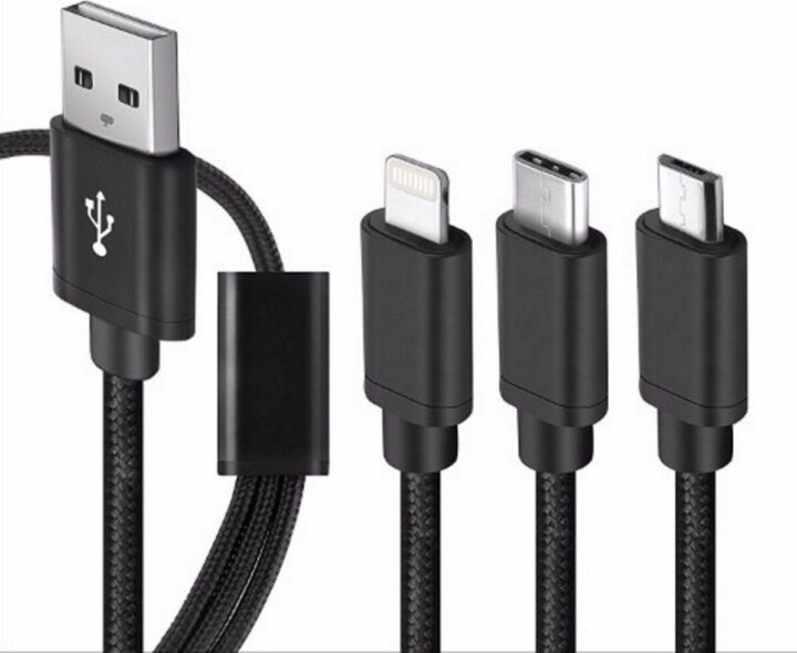 KLGO Καλώδιο Σχοινί 3σε1 High Speed Usb To Lightning Type-C Micro 1m
